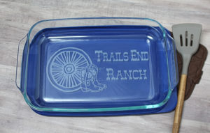 Custom Monogrammed Wagon Wheel 9x13 Baking dish