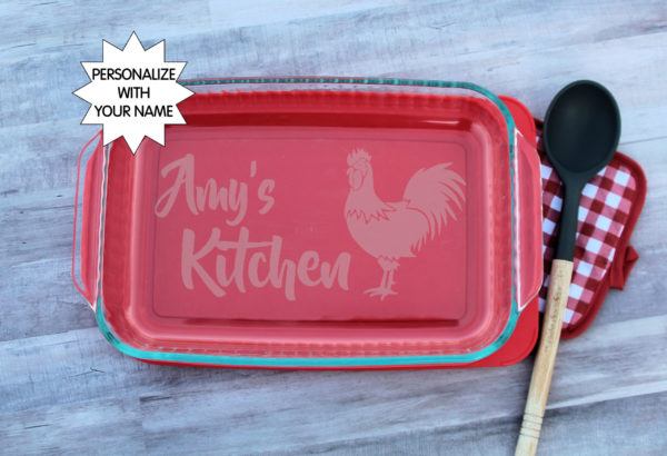 Monogrammed Chicken Lover Casserole dish